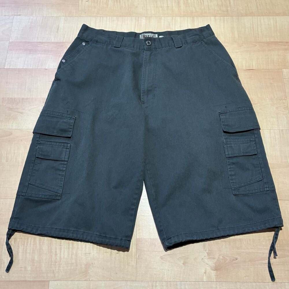 Vintage Y2K BTL Baggy Cargo Shorts Mens 34 Dark Gray